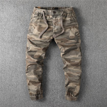 jogger pant camouflage casual trousers Tide brand mens retro pair of leggings cuttlettes washed cotton cocking pants