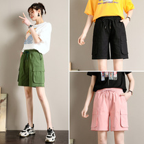 Tooling 50% Pants Woman Loose Straight Drum Port Taste Sports Shorts Summer Tide ins2022 New Casual Mid Pants Wear 5