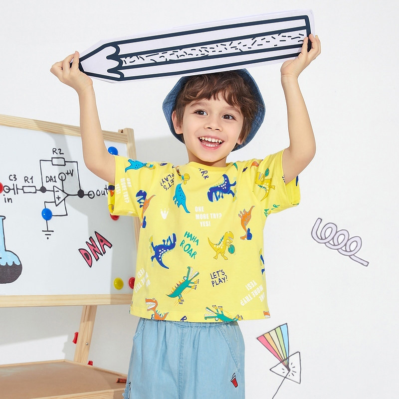 Summer break code clearance Bambala bala boy short-sleeved T-shirt children's cotton top boy child baby T-shirt