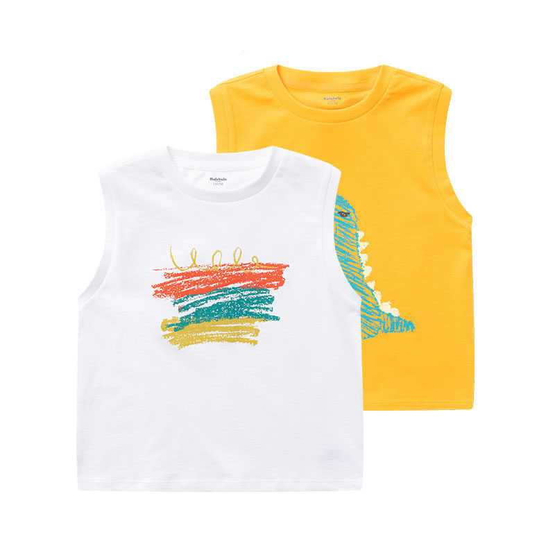 Clearance Bala children's clothing vest boys children's cotton top summer 2021 new children's T-shirt sleeveless