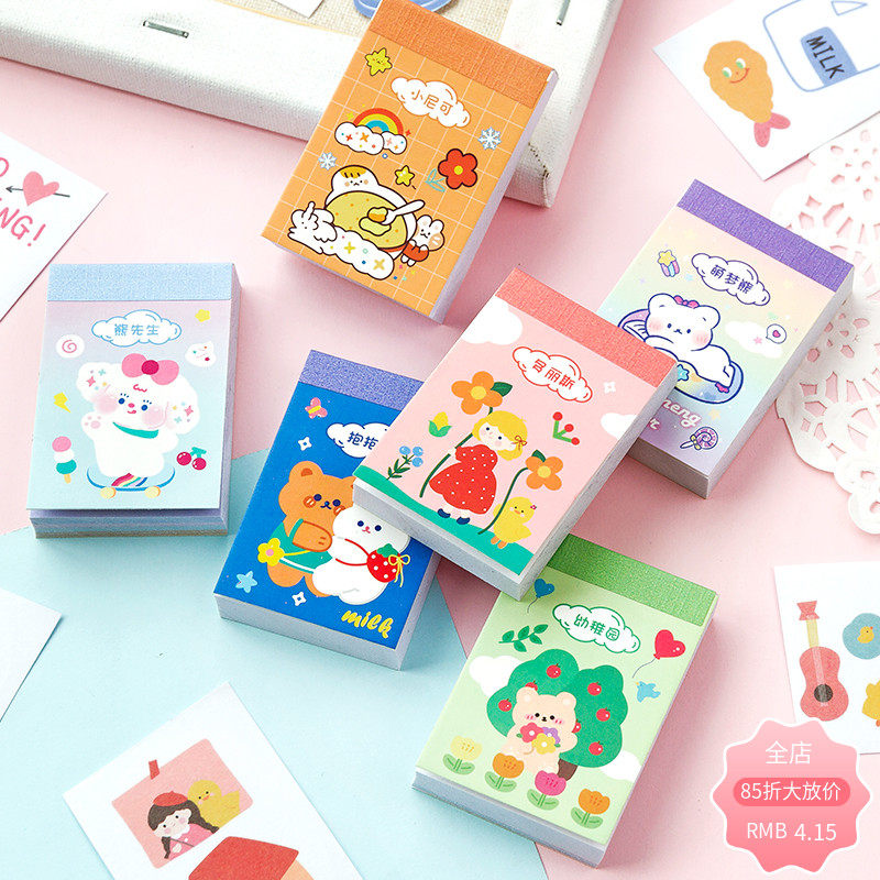 50 non-retro stickers Ben Soft Episode Hands Account Cartoon Cute Animal Diary Decorations Ins and Wind Characters Little Picture