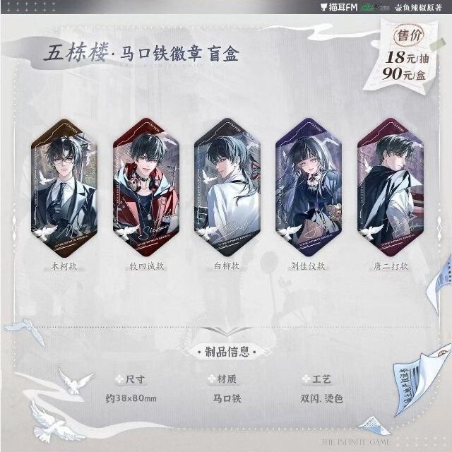 Officially Licensed Item: I Became a God in the Infinite Game, Season 5, Fifth Building Tinplate Badge, Mu Sicheng