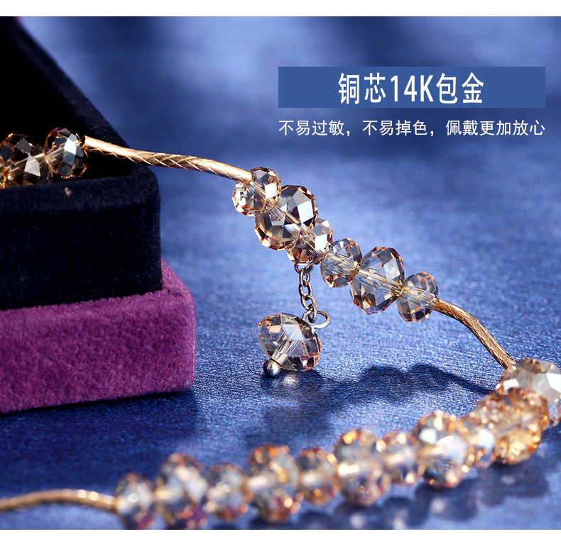 Swarovski yếu tố pha lê vòng chân cô gái phiên bản Hàn Quốc của sinh viên đơn giản tính cách nhẫn hipster chân lắc chân pnj