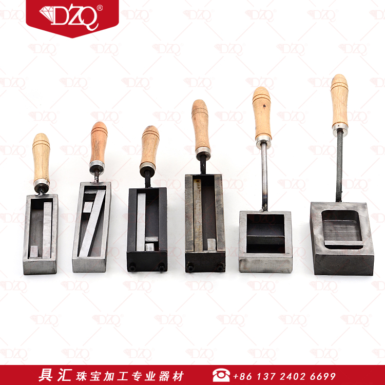 Casting large oil tank melting gold and silver bar mold turning sand iron groove inverted strip molding gold casting mold jewelry making tool