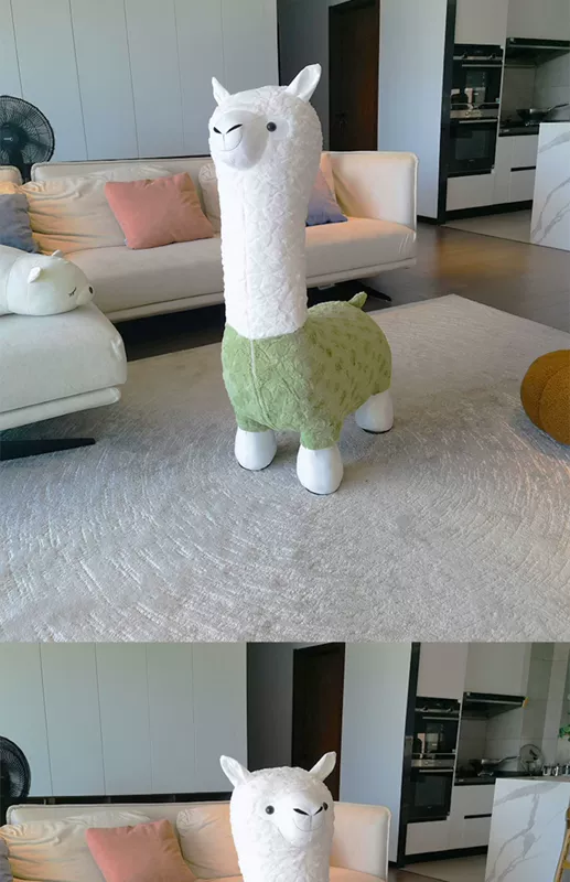 Quá Khổ Sáng Tạo Alpaca Ghế Động Vật Phân Tầng Trang Trí Thủ Công Giày Thay Đổi Phân Tân Gia Di Chuyển Quà Tặng Ngày Lễ