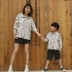 Zhe Sifan chính gốc cha-con mặc mùa hè 2019 mới mẹ và mẹ in chữ áo sơ mi chống nắng - Trang phục dành cho cha mẹ và con Trang phục dành cho cha mẹ và con