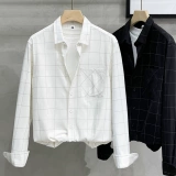 Весенняя рубашка, лонгслив, трендовое демисезонное термобелье, тренд сезона, изысканный стиль, оверсайз