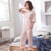 Pajama cô gái mùa hè thoải mái bảy tay chín điểm mặc quần cô gái phù hợp với gia đình người phụ nữ bình thường tay áo lỏng lẻo đơn giản. 