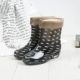 Giày nữ mưa và cashmere ấm áp mùa thu và mùa đông Giày chống mưa không thấm nước giày đi mưa crocs