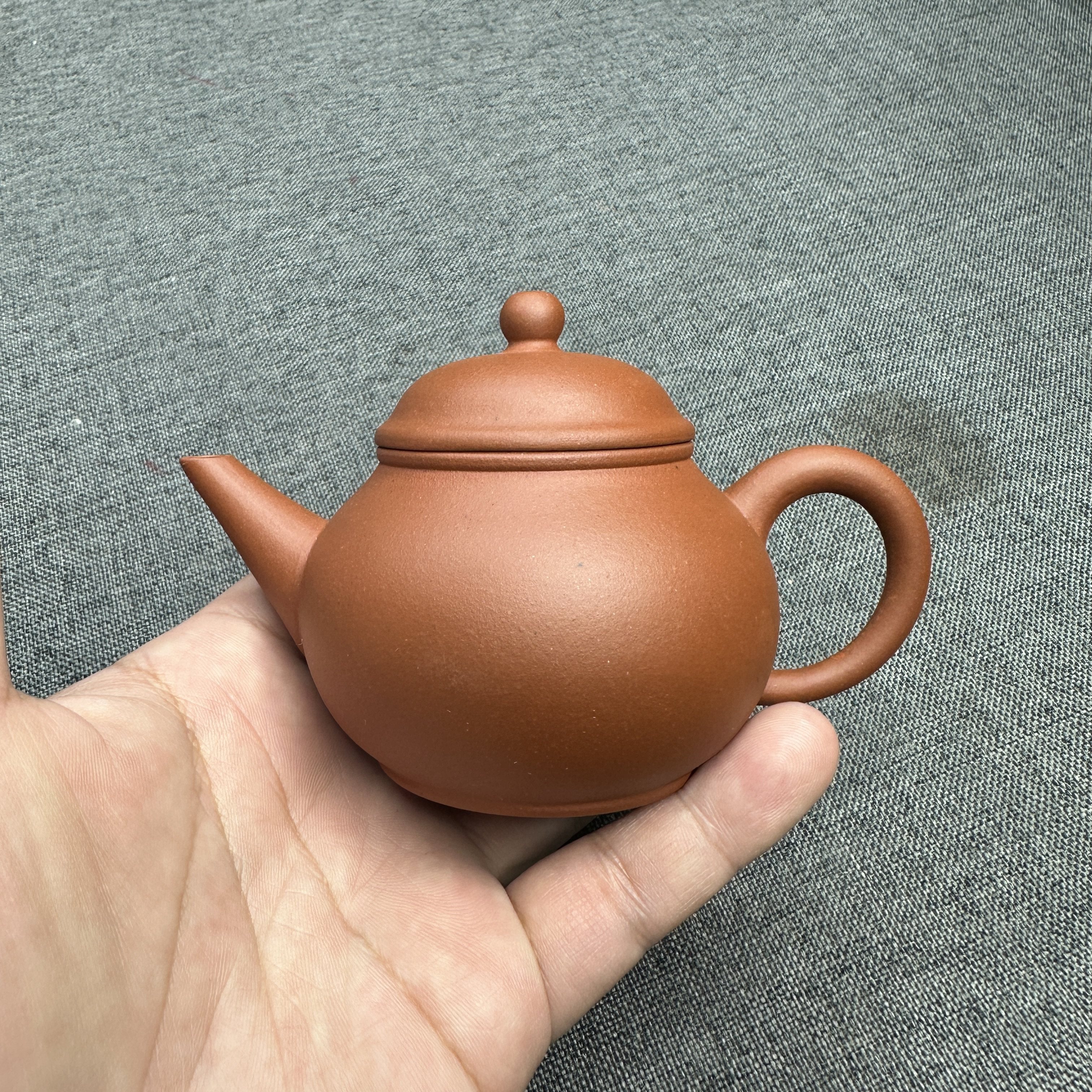 宜興老紫砂一廠文革壺祥興茶行150ml清水泥水平壺半手工製作紫砂壺