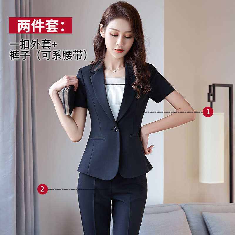 Professional nữ Mang 2020 mới mùa hè ngắn tay Suit kinh doanh chính Workwear nữ mùa hè Ba mảnh Set