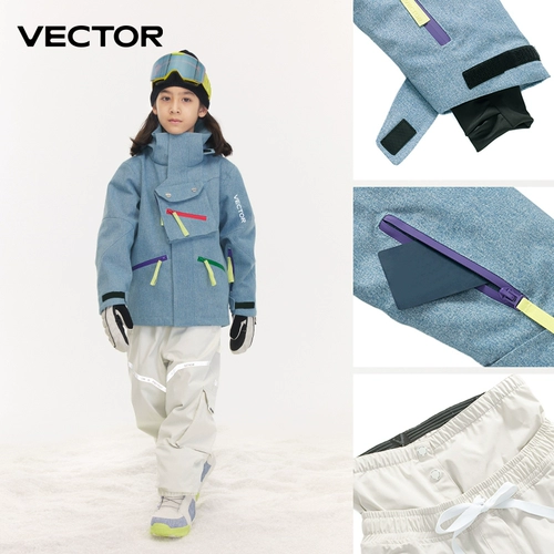 Детский лыжный лыжный костюм, комплект, быстросохнущие удерживающие тепло водонепроницаемые зимние штаны для мальчиков, полный комплект, подходит для подростков