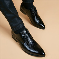 Tide brand business casual leather shoes mens 2021 spring new Korean version of the leather pointed head Korean version of the inner increase all-match