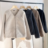 Демисезонная мягкая бархатная куртка, удерживающий тепло бархатный лонгслив, V-образный вырез