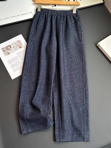 Синяя джинсовая ткань, эластичные морковные штаны, джинсы