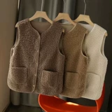 Бархатный жилет без рукавов, куртка, свободный крой