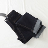 Ретро синие джинсы для отдыха, штаны, в американском стиле, высокая талия, свободный прямой крой