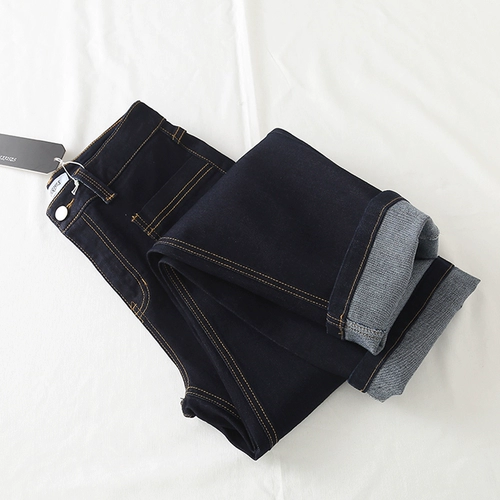 Ретро синие джинсы для отдыха, штаны, в американском стиле, высокая талия, свободный прямой крой