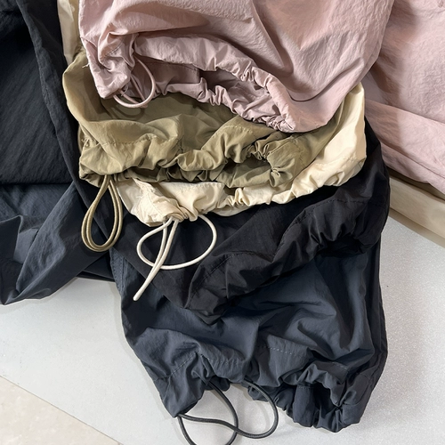 Летние тонкие штаны для отдыха, оверсайз, на шнурках, свободный прямой крой