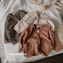 Net Red Boy Spring Dress Jacket Foreign Air Korean Version Girl Blouses Child Outerwear Childrens Cardiovert Children Clothed Boomer Child