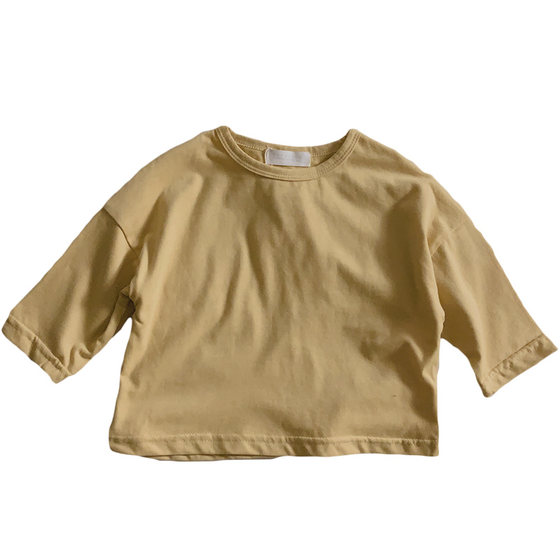 Soft and waxy clouds 2024 autumn boys and girls tops boy baby long-sleeved T-shirt children loose Korean baby T-shirt
