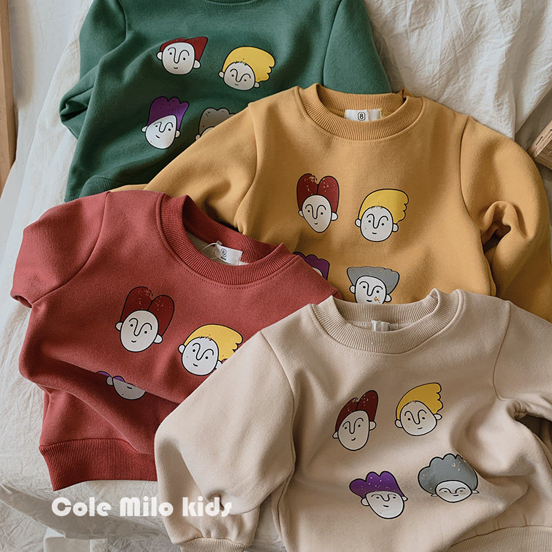 2023 integrated suede slim suede children's baby necropolis autumn winter new 100 hitch blouse plus suede Korean version fashion men and women-Taobao