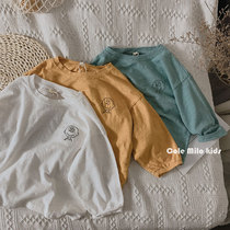 Baby T-Shirt Spring Autumn Bamboo Festival Cotton Loose Girl Blouses Korean Version Tide Boy Foreign Air Boy Beat-shirt Fashion pure cotton