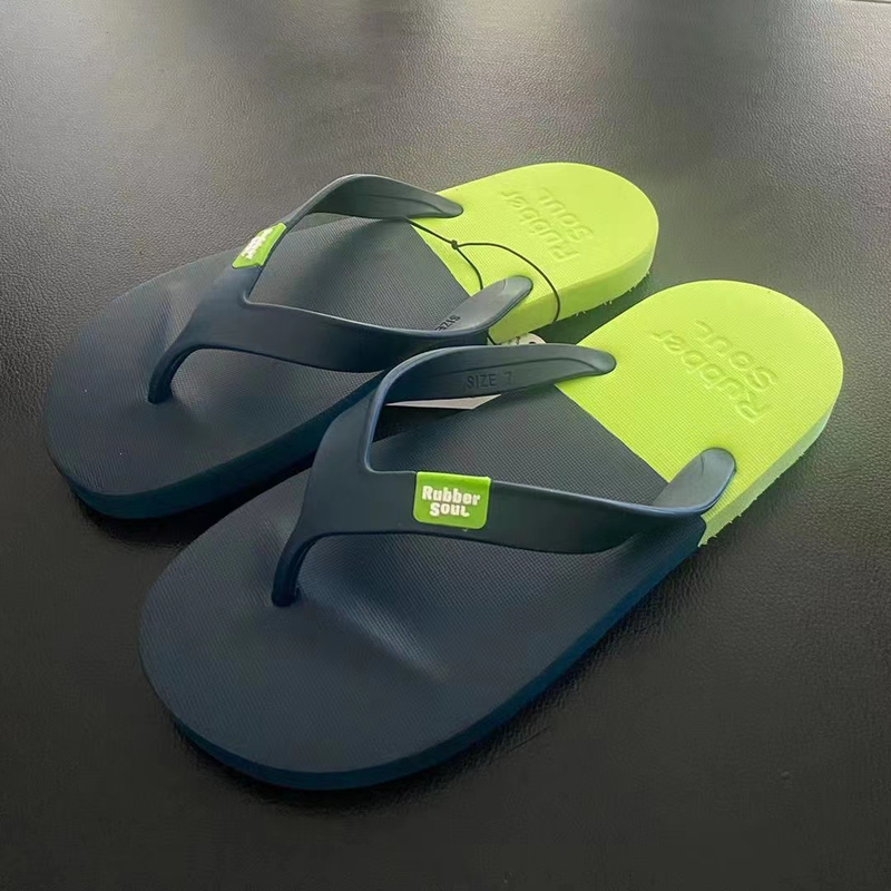 Thai Latex Shoes Rubber Soul Color-Blocked Ultra-Soft Ultra-Light Internet-Famous Flip-Flops Couple Summer Beach Slippers