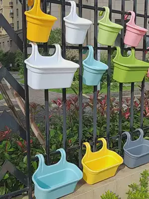 Hand ploughing field hook green plant flower pot semicircular golden ge flower pot wall hanging basket basin water storage wall hanging flower pot single hook