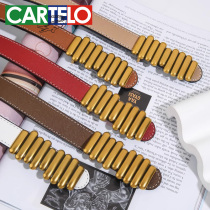 Cardile crocodile belt female genuine leather internet celebrity matching suit coat jeans with fashionable and versatile thin belt