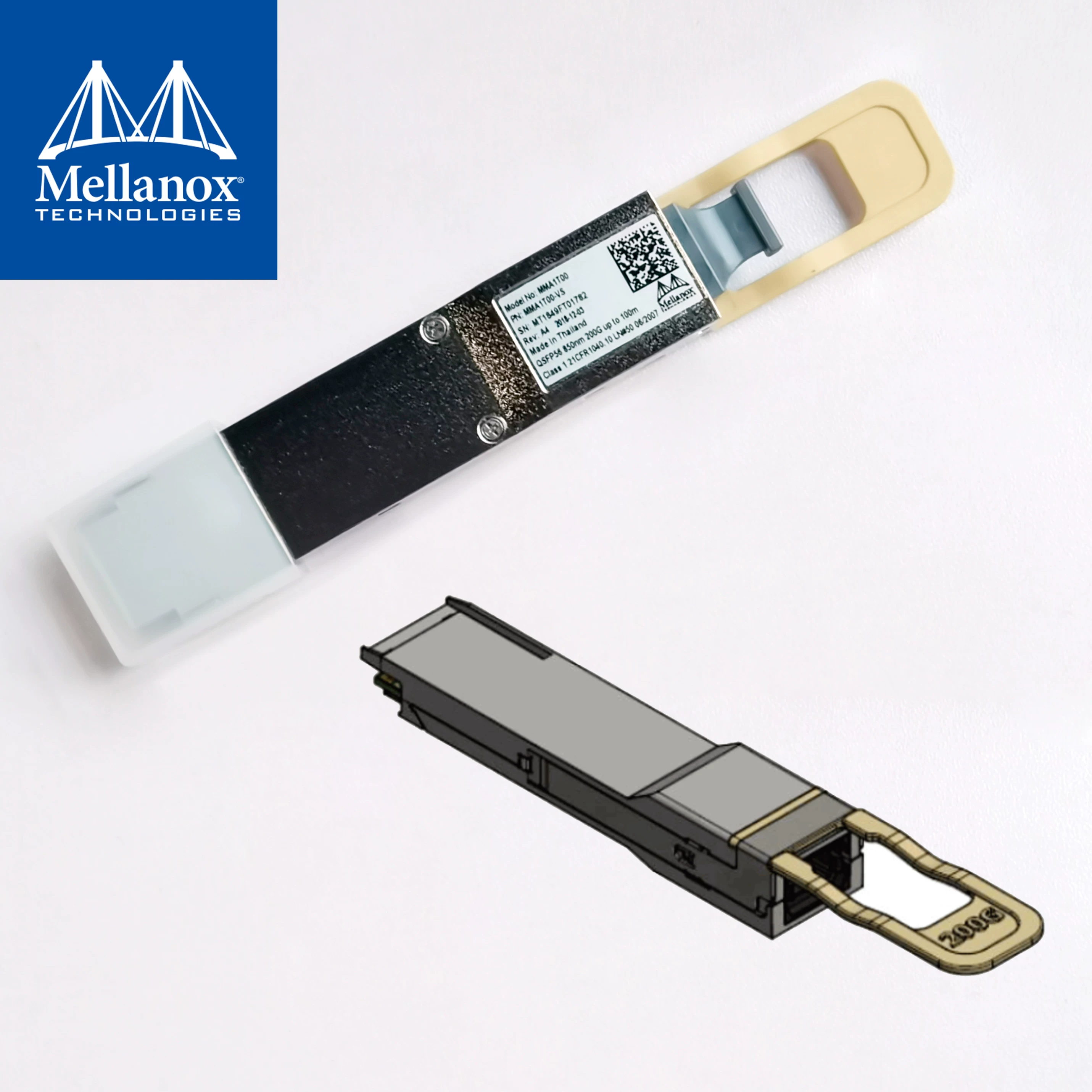 Mellanox MMA1T00-VS 200G Световой модуль 100м QSFP56 Ethernet MPO проблем SR4