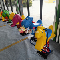Childrens outdoor rocking horse park community spring cartoon wooden horse kindergarten outdoor facilities rocking seesaw