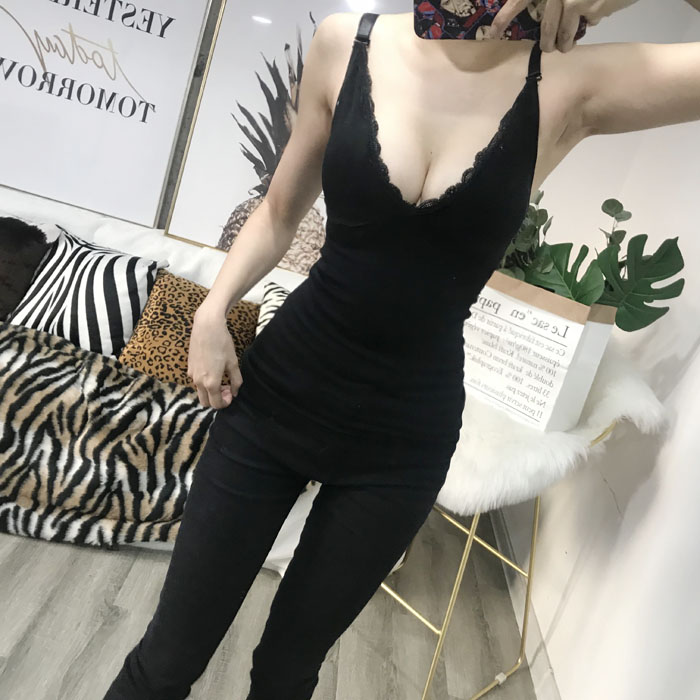 ZZ xương Người mẫu ZZ mùa đông cộng với nhung ấm mỏng thon thả ngực thấp ngực lớn thân dưới điêu khắc áo ấm sling các kiểu áo vest nữ hàn quốc