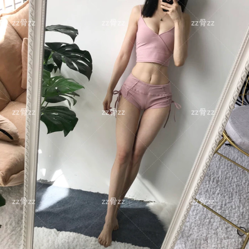 ZZ xương ZZ Phong cách châu Âu và Mỹ đào hông tập thể dục yoga eo cao là quần thun co giãn mỏng thể thao quần lửng ống quần nóng quần tây nữ lưng cao