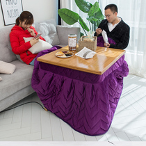 Roasted fire table home folding heating table bamboo roasting frame square solid wood Japanese heating table table table