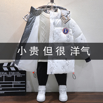 Childrens clothing Winter down cotton clothes 2021 new boys Baby Thickened Cotton Padded Jacket Mid-Length Foreign Air Cotton Clothes