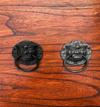 Chinese antique door handle Pure copper door handle Beast head Lion head Tiger head door knocker Vintage solid wood door bolt lock buckle