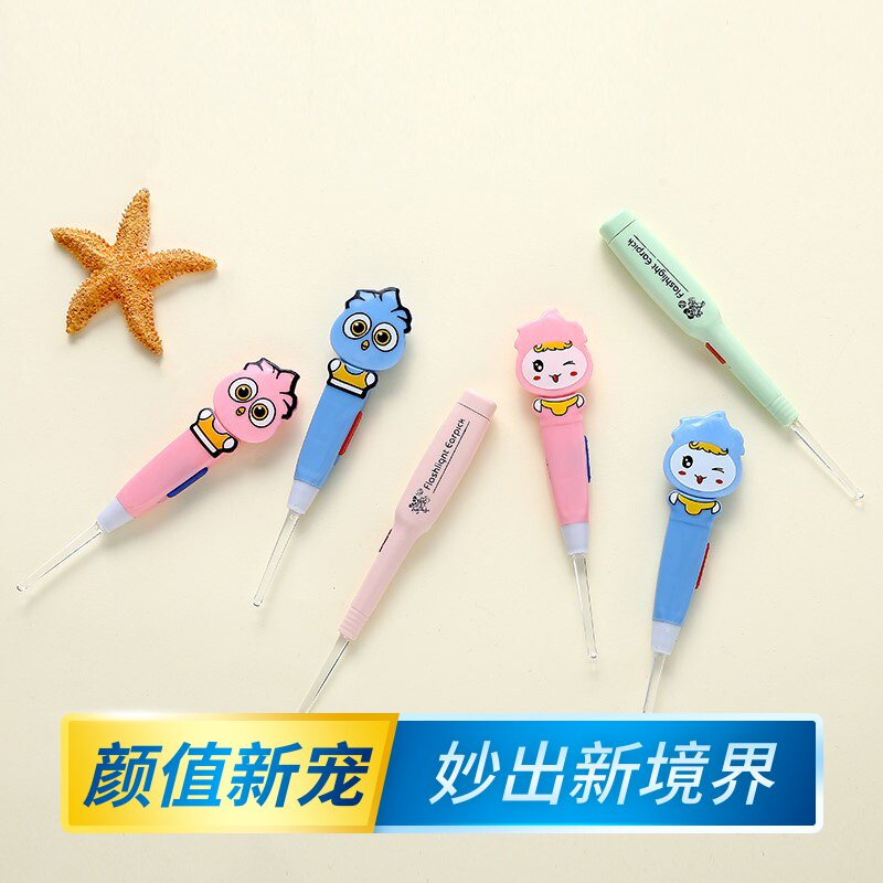 Luminous Children Soft Head Silicone Scoop Ear Spoons Home Ear Spoons Suit Safe Children Dig Shit with Ear Spoon deity Ears Spoon