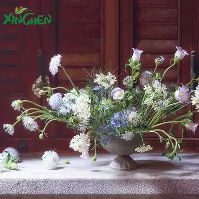 European-style cement pattern low foot flower arrangement flower Flower Weng flower bottle wedding activity table flower pot