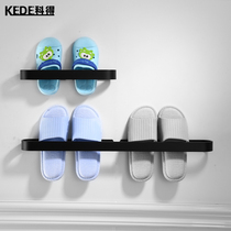  Punch-free black bathroom slipper rack Bathroom drain shoe rack Space aluminum wall-mounted bathroom door shoe rack