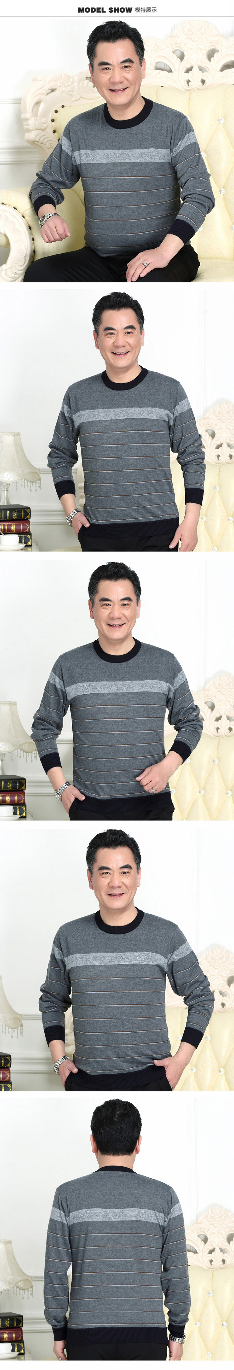 Mùa xuân thanh niên cotton cổ tròn tay dài mặc áo đất nam áo thun nam trung niên áo trung niên mùa xuân và quần áo mùa thu shop áo thun nam