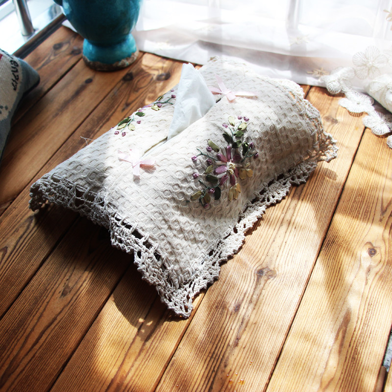 Special price clearance foreign trade hand embroidery living room car bedroom home decoration tissue box set draw paper box set