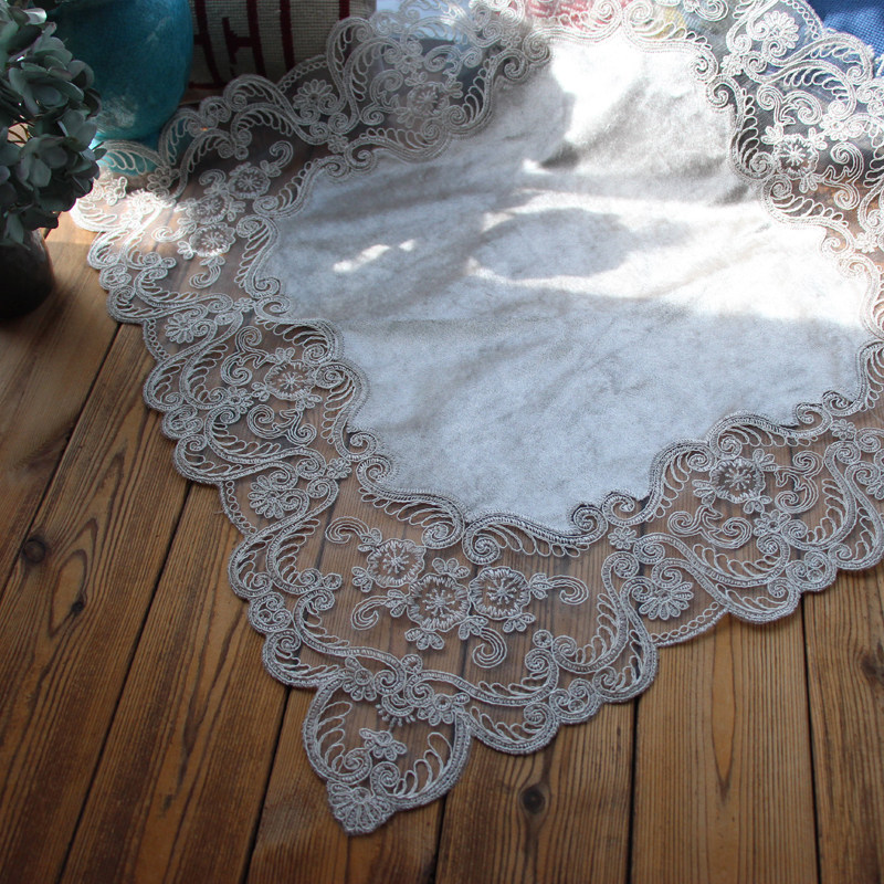European-style simple lace embroidered wool bed cabinet TV washing machine covered tablecloth dust cover cover