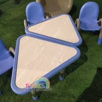 Chitele triangle table kindergarten study table can be combined triangle table solid wood lifting desk three-person table