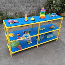  New childrens indoor and outdoor pipe storage rack Kindergarten early education center outdoor area corner storage rack display rack