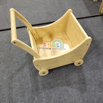 New kindergarten wooden trolley bucket car toy car early education Park Childrens storage car shopping cart solid wood