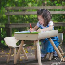 Original imported happy learning table chair cover home childrens painting kindergarten solid wood desk writing table game table