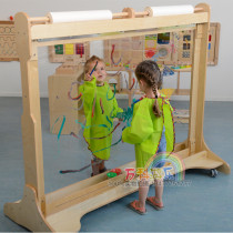 Acrylic wooden childrens easel kindergarten early education large standing graffiti board double-sided transparent drawing board