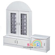 New kindergarten luxury wooden cup holder baking paint water cup holder baking Villa shape cup holder storage rack