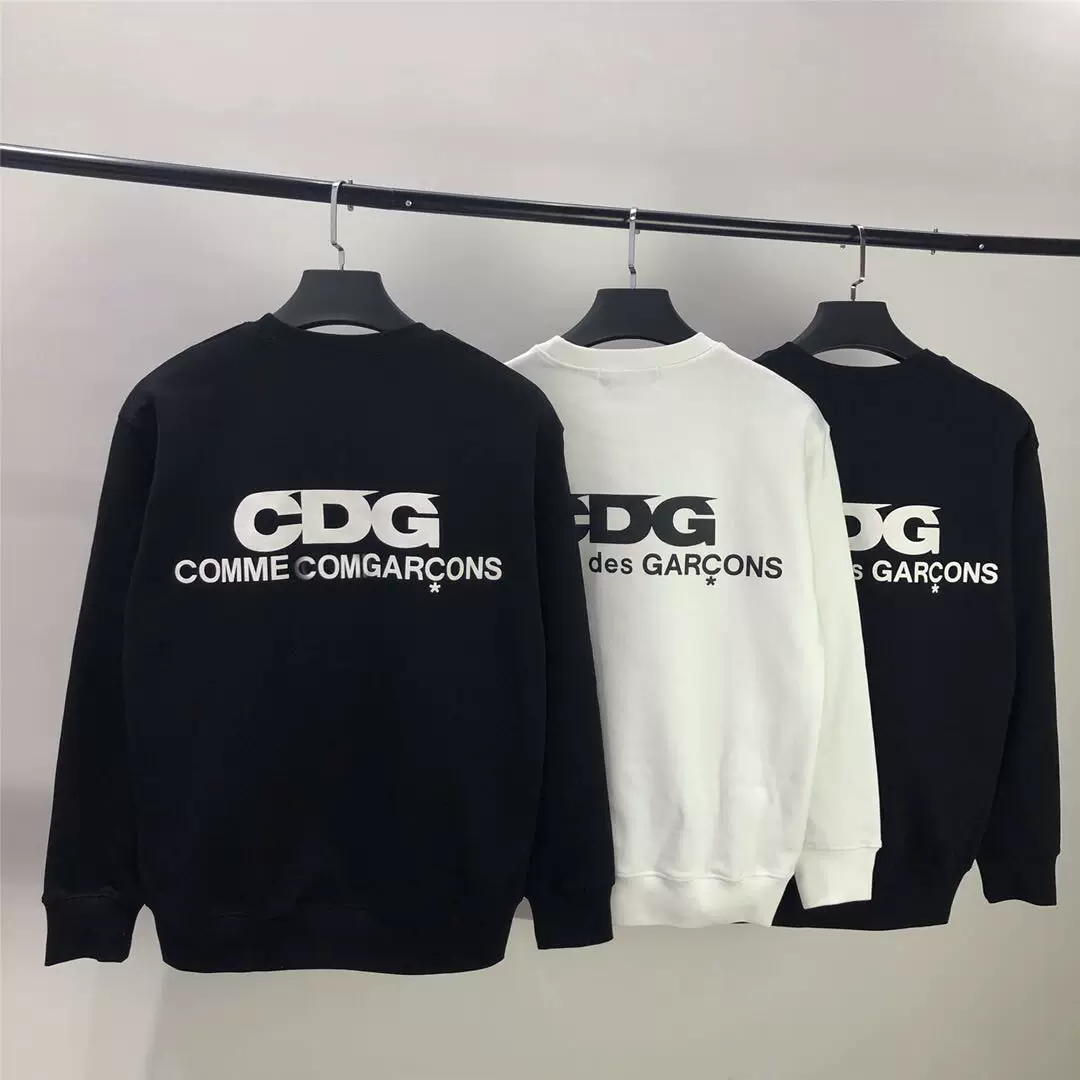 HCHCDG High Street автономная CDG слоган обратная буква принт круглый воротник свитшот мужчины и женщины одинаковый толстовка